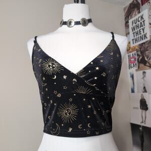 Celestial Velvet Wrap Whimsygoth Crop Top